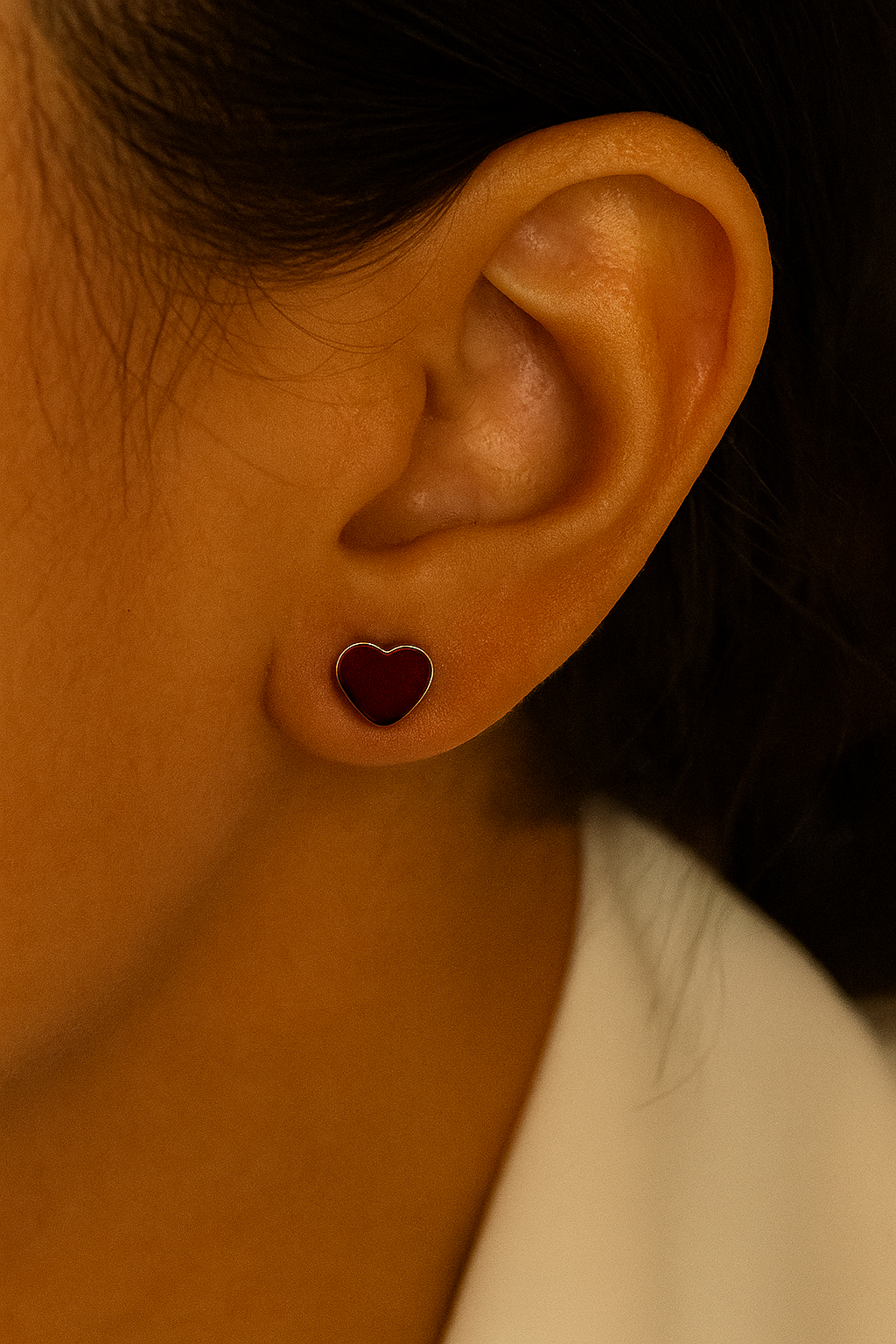 Minimal Gold Heart Stud Earrings – Stainless Steel