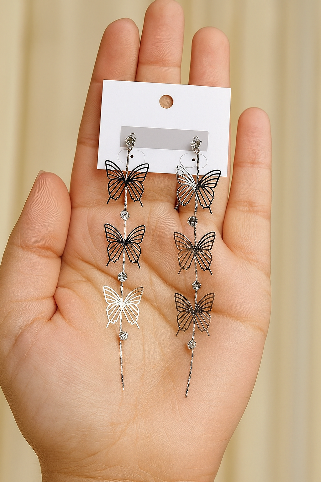 Silver Butterfly Stud Earrings