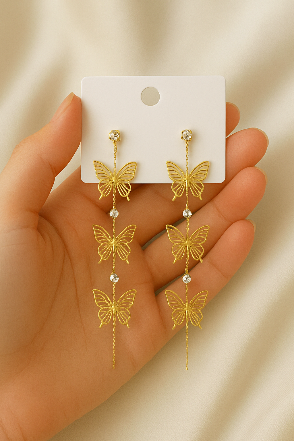 Golden Butterfly Stud Earrings