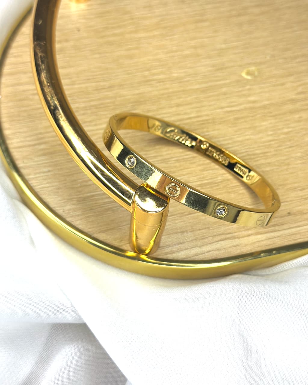 Stainless Steel Luxe Cuff Bracelet (Gold Tone)