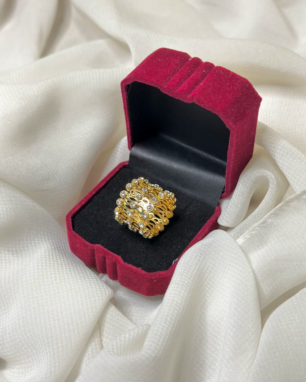 Convertible Stainless Steel Gold-Tone Ring & Bracelet