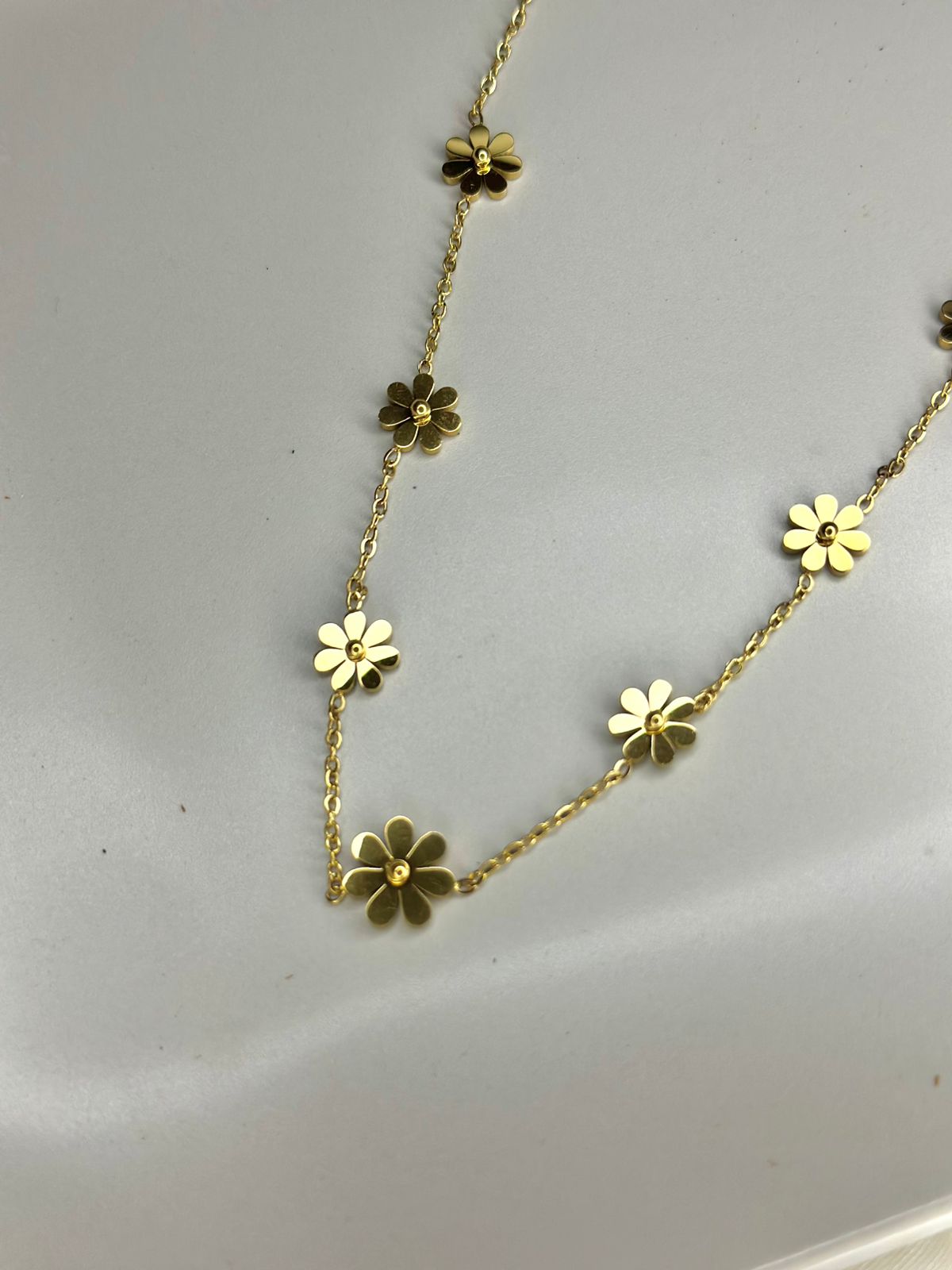 Golden Blossom Stainless Steel Flower Necklace