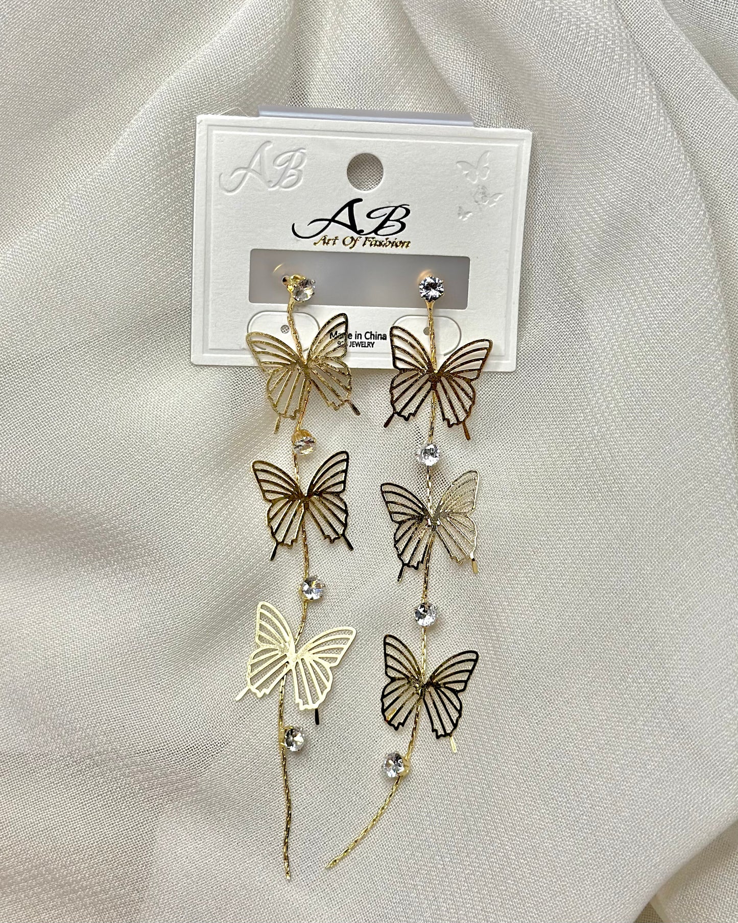 Golden Butterfly Stud Earrings