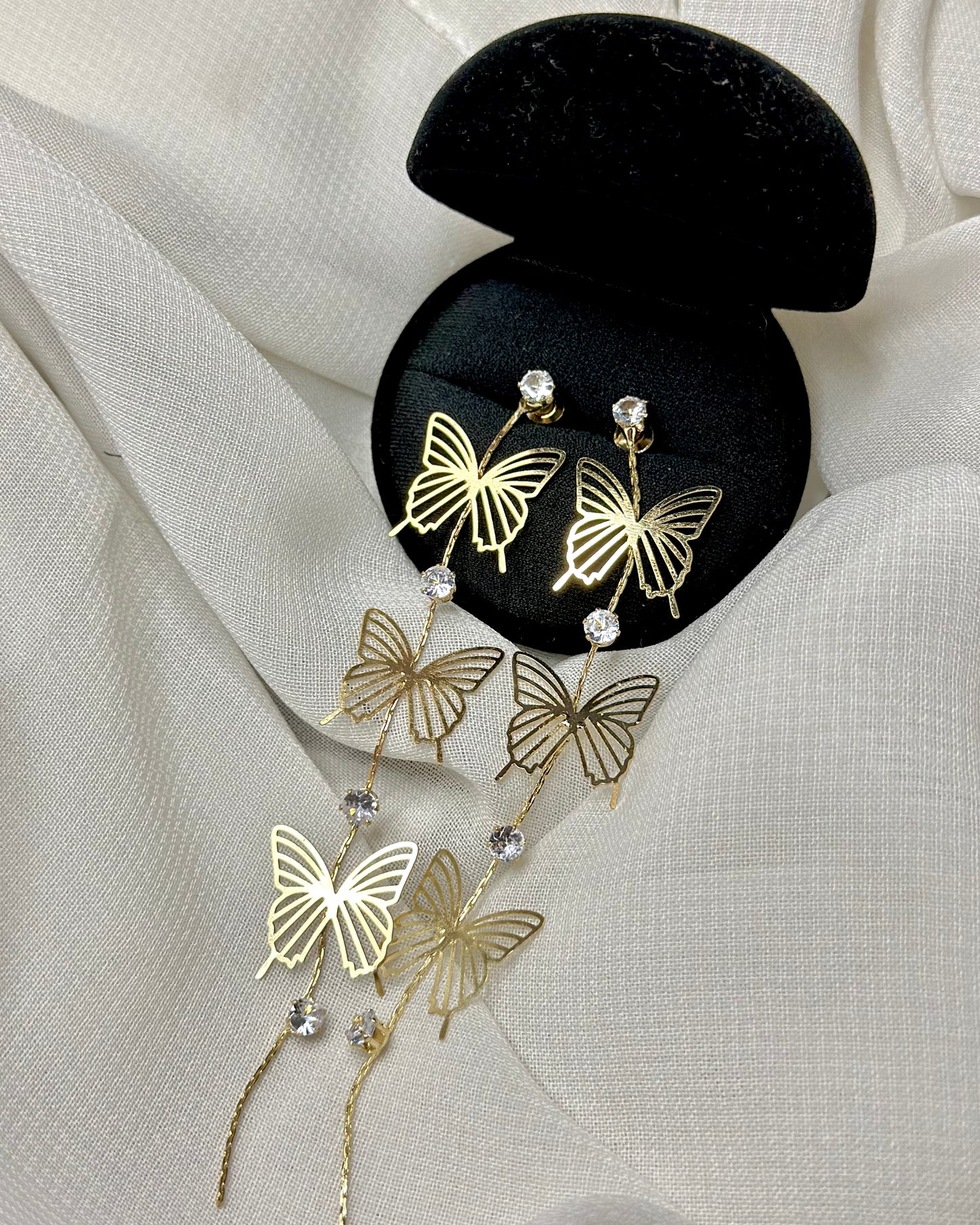 Golden Butterfly Stud Earrings