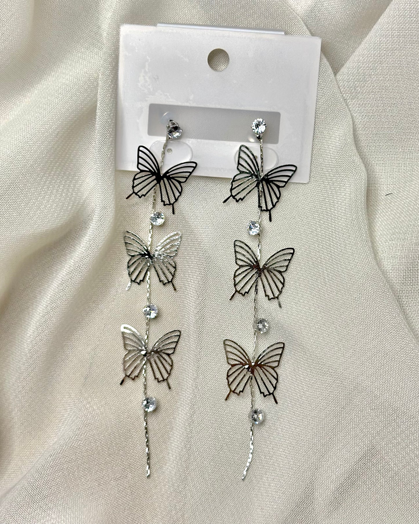 Silver Butterfly Stud Earrings
