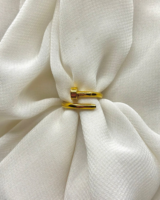 Classic Nail-Inspired Stainless Steel Ring
