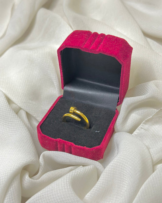 Classic Nail-Inspired Stainless Steel Ring