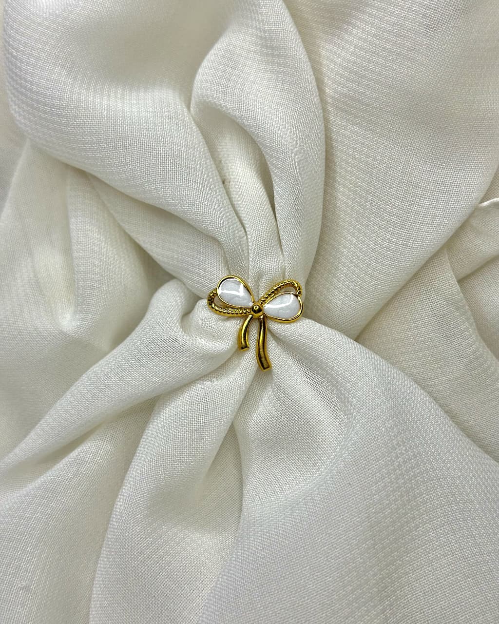Pearl Bow Stainless Steel Ring – Trendy