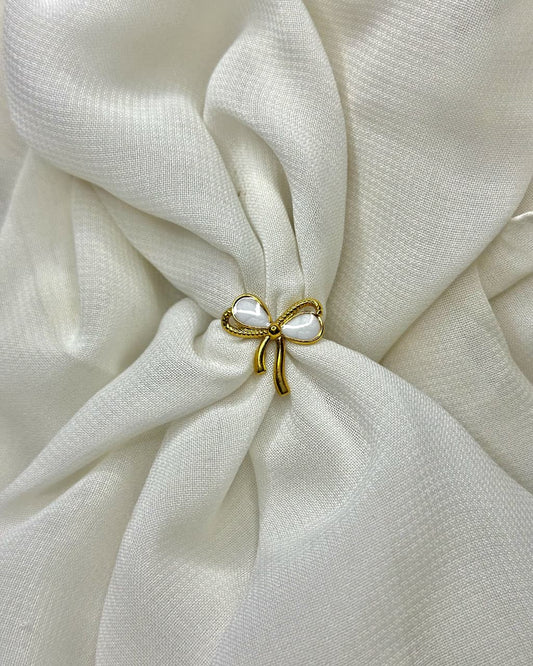 Pearl Bow Stainless Steel Ring – Trendy