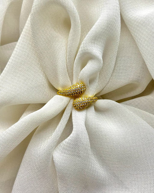 Elegant Gold-Tone Adjustable Stainless Steel Crystal Party Ring