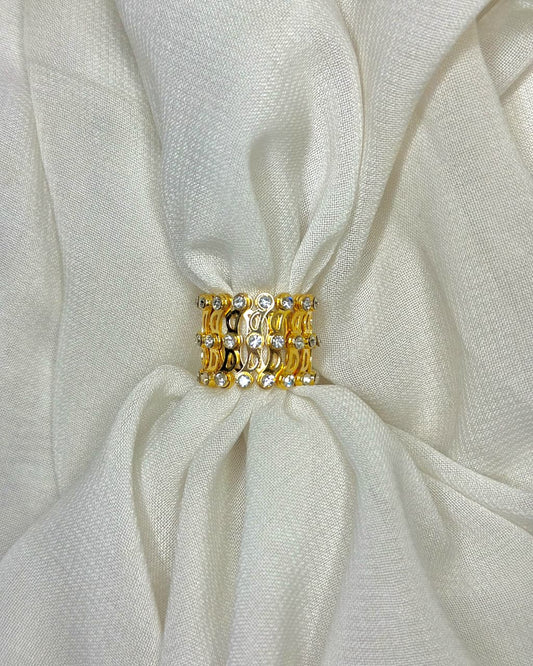 Convertible Stainless Steel Gold-Tone Ring & Bracelet