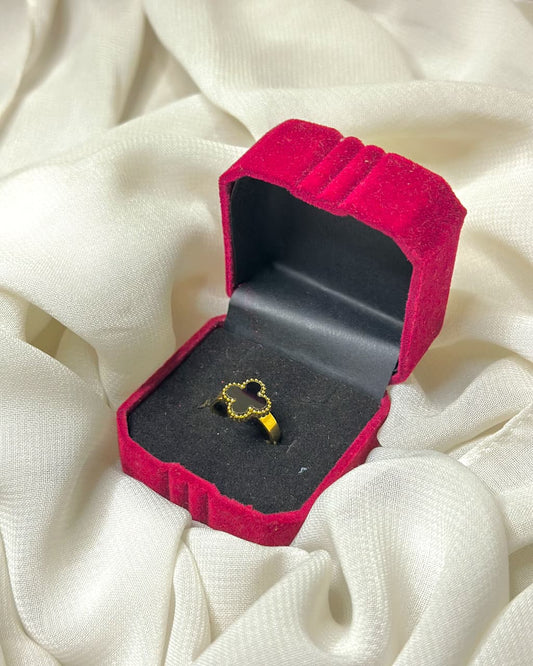 Black Clover Stainless Steel Ring – Timeless Elegance