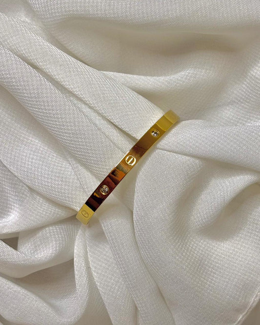 Stainless Steel Luxe Cuff Bracelet (Gold Tone)