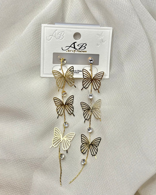 Golden Butterfly Stud Earrings