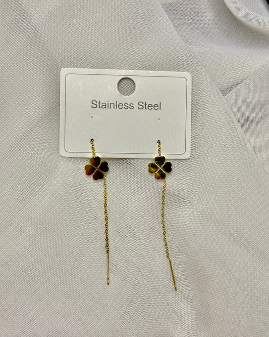 Golden Bloom Stud Earrings – Elegant Floral Stainless Steel Design