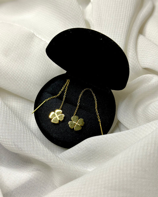 Golden Bloom Stud Earrings – Elegant Floral Stainless Steel Design